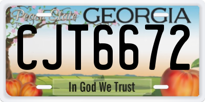 GA license plate CJT6672