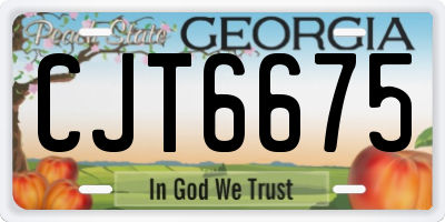 GA license plate CJT6675