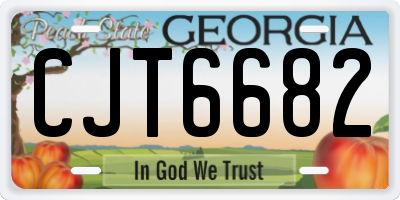 GA license plate CJT6682