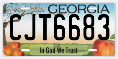 GA license plate CJT6683