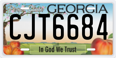 GA license plate CJT6684
