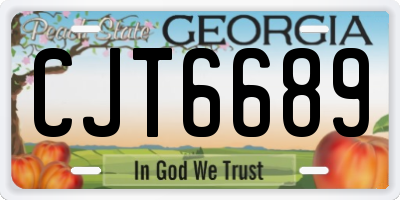 GA license plate CJT6689