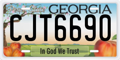 GA license plate CJT6690