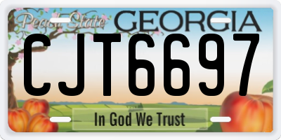 GA license plate CJT6697