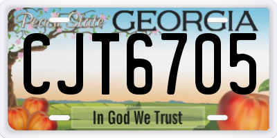 GA license plate CJT6705