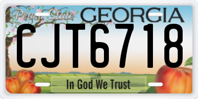 GA license plate CJT6718