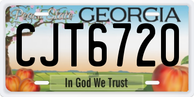 GA license plate CJT6720