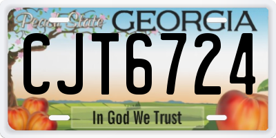 GA license plate CJT6724