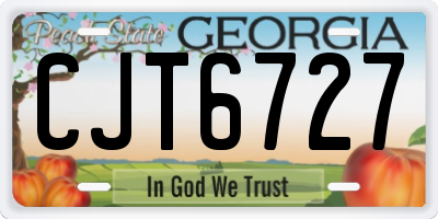GA license plate CJT6727