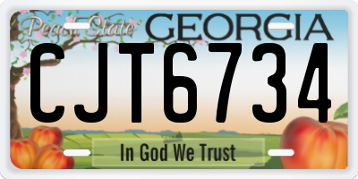 GA license plate CJT6734