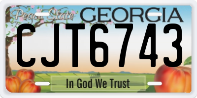 GA license plate CJT6743