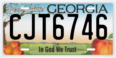 GA license plate CJT6746
