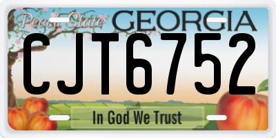 GA license plate CJT6752