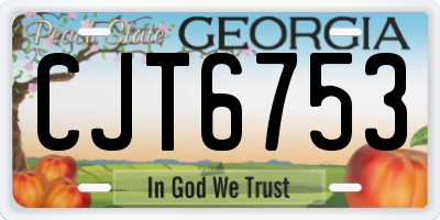 GA license plate CJT6753