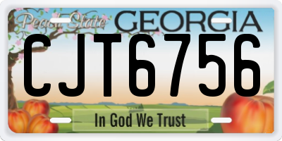GA license plate CJT6756