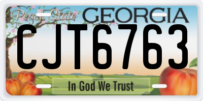 GA license plate CJT6763