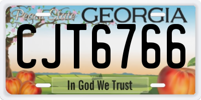 GA license plate CJT6766