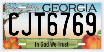 GA license plate CJT6769