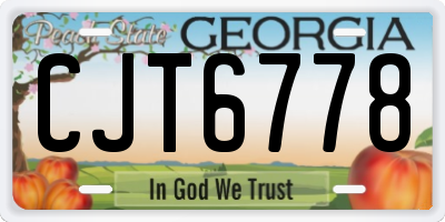 GA license plate CJT6778