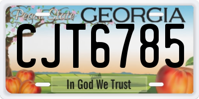 GA license plate CJT6785