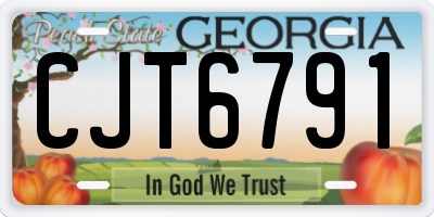 GA license plate CJT6791