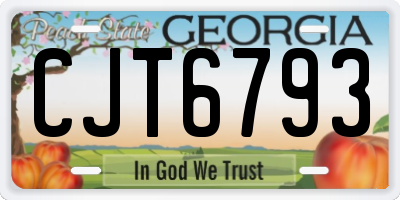 GA license plate CJT6793