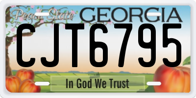 GA license plate CJT6795