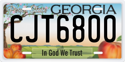 GA license plate CJT6800