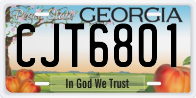 GA license plate CJT6801