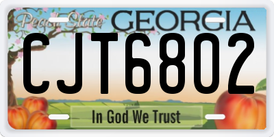 GA license plate CJT6802