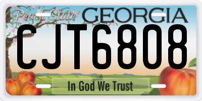 GA license plate CJT6808