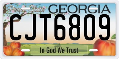 GA license plate CJT6809