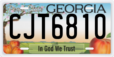 GA license plate CJT6810