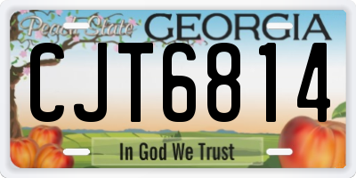 GA license plate CJT6814