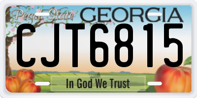 GA license plate CJT6815