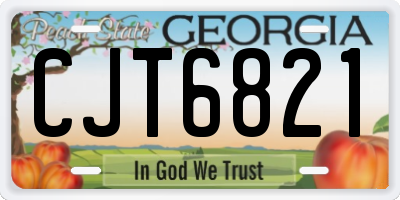 GA license plate CJT6821