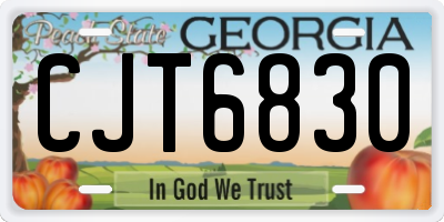 GA license plate CJT6830
