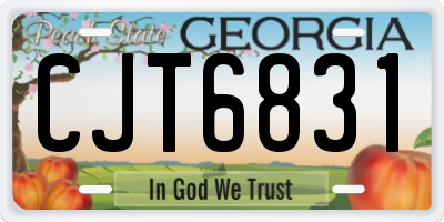 GA license plate CJT6831