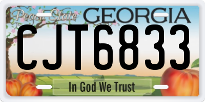 GA license plate CJT6833