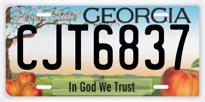 GA license plate CJT6837