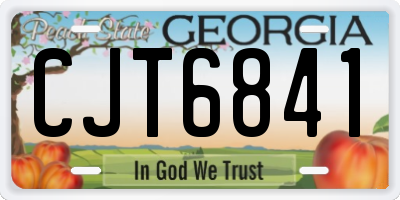 GA license plate CJT6841
