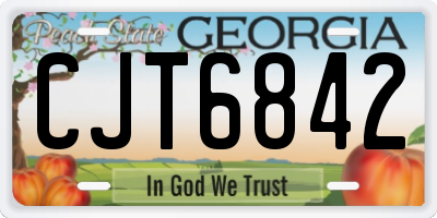 GA license plate CJT6842