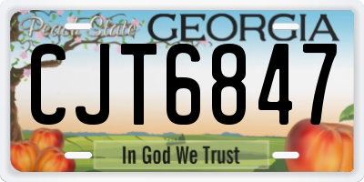 GA license plate CJT6847