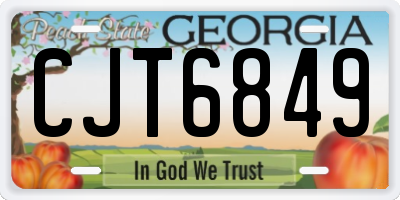 GA license plate CJT6849