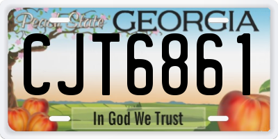 GA license plate CJT6861