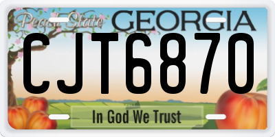 GA license plate CJT6870
