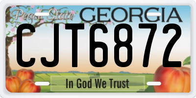 GA license plate CJT6872