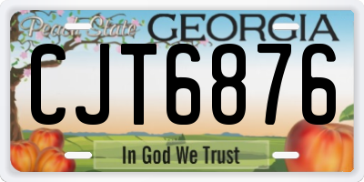 GA license plate CJT6876