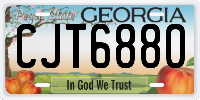 GA license plate CJT6880