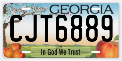 GA license plate CJT6889